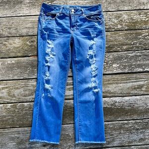American Eagle Destroyed Super Super Stretch Artist Crop 14 R